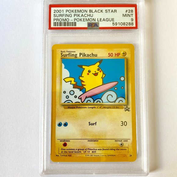 Pokemon Other - PSA 9 SURFING PIKACHU Mint #28 ⎜Black Star Promo │ 2001 Pokémon 59108288